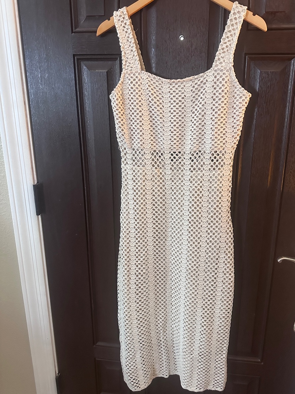 Lucy Paris Cream Crochet Midi Dress - Women's Summer Dress